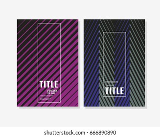 Set of Minimal poster design. Geometric gradient.