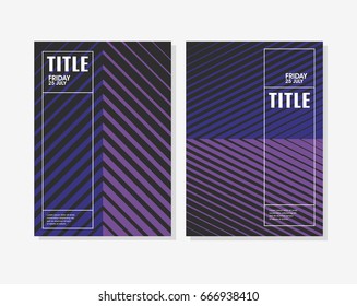 Set of Minimal poster design. Geometric gradient.
