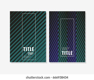 Set of Minimal poster design. Geometric gradient.
