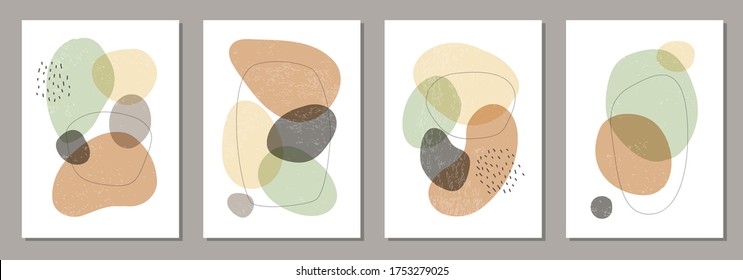 Set Minimal Posters Abstract Organic Shapes Stock Vector (Royalty Free ...