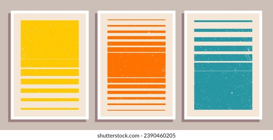 Set of minimal retro geometric design posters. Set of contemporary art wall decoration. Geometric shapes poster cover background.