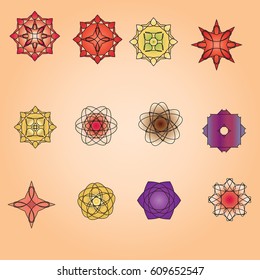 A set of minimal round patterns with a gradient fill