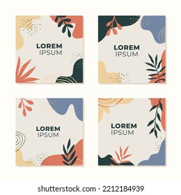 set of minimal square backgrounds with abstract shapes