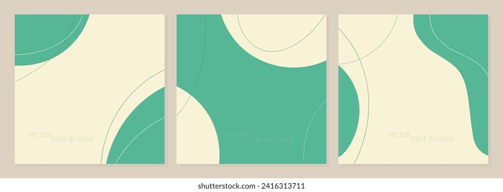 Set of minimal square banner templates spring green colors. Suitable for publishing on social networks and online advertising. Vector illustration