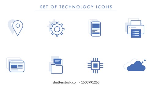 Set of Minimal Technology Icons - Vector
