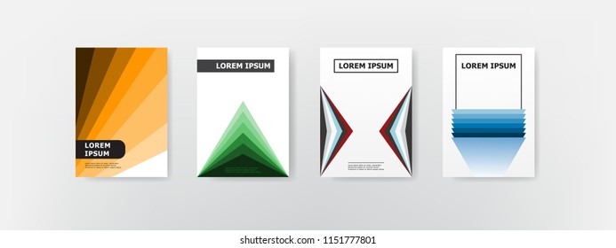 Set of minimal template cover design abstract geometric. Modern background for covers, business , invitations, posters, banners, flyers, placards. Vector illustration. Eps10