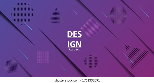 Set of minimal template in paper cut style design for branding.Colorful halftone gradients. Future geometric patterns.Vector illustration