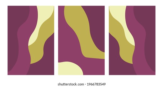 Conjunto de plantillas mínimas en diseño de estilo de corte de papel para marca, publicidad con formas abstractas. Fondo moderno para portadas, invitaciones, afiches, pancartas, volantes, carteles. Ilustración vectorial.