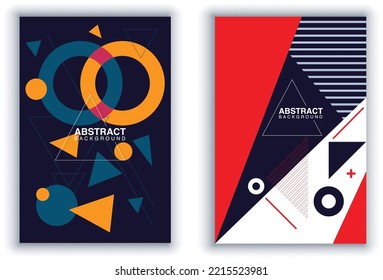 Set von minimalen Vorlagen in Papierschnitt Stil Design für Branding, Werbung mit abstrakten Formen. Moderner Hintergrund für Cover, Einladungen, Poster, Banner, Flyer, Plakate. Vektorgrafik.
