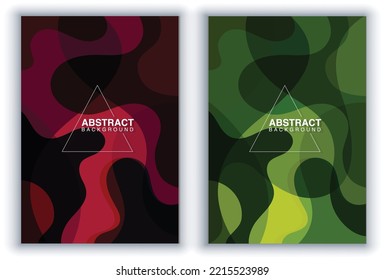 Set of minimal template in paper cut style design for branding, advertising with abstract shapes. Modern background for covers, invitations, posters, banners, flyers, placards. Vector illustration.
