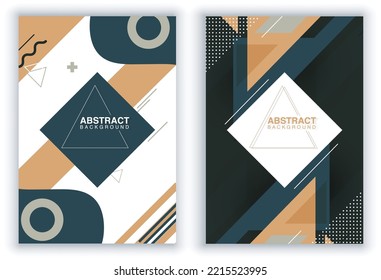 Conjunto de plantillas mínimas en diseño de estilo de corte de papel para marca, publicidad con formas abstractas. Fondo moderno para portadas, invitaciones, afiches, pancartas, volantes, carteles. Ilustración vectorial.