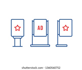 set of minimal thin line citylights. concept of outdoor and shopping center advertising to promote goods and services. flat stroke simple modern logotype graphic bus stop art design isolated on white