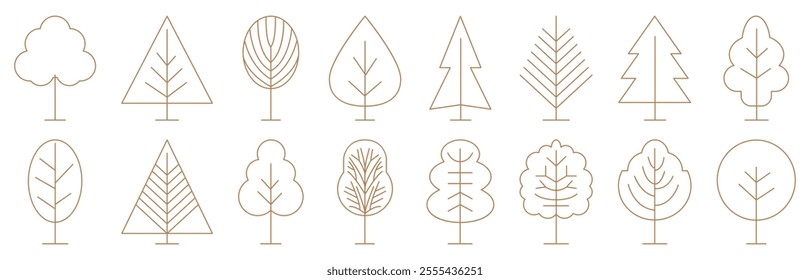 Set of minimal trees icons