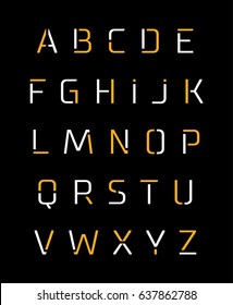 Set of minimal uppercase alphabet vector design