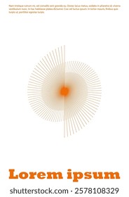 Set of Minimal Vector Banner Design with Circles and Wave Lines. Abstract Background with Swirl Lines. Good for Business Template or Concert Brochure. Flat Style. Blue, Yellow, Pink.