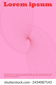 Set of Minimal Vector Brochure Design with Circles and Wave Lines. Modern Background with Geometry Lines. Good for Business Template or Concert Brochure. Geometric Style. Gentle Retro Pink Blue