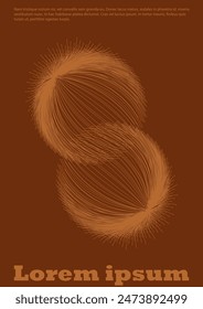 Conjunto de Diseño de Folleto de Vector Mínimo con Círculos y Líneas de Onda. Fondo Abstractas con ilusión óptica. Bueno para la identidad de marca o invitación al festival de música. Estilo sencillo. Colores Brawn Warm.