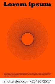 Set of Minimal Vector Brochure Design with Circles and Wave Lines. Abstract Background with Swirl Lines. Good for Business Template or Concert Brochure. Simple Style. Brawn Warm Colors.
