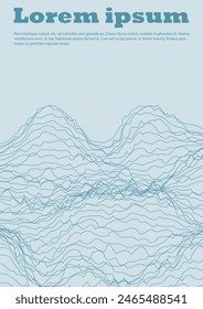 Set of Minimal Vector Cover Design with Circles and Wave Lines. Abstract Background with Swirl Lines. Good for Business Identity or Music Fest Poster. Bauhaus Style. Gentle Retro Pink Blue