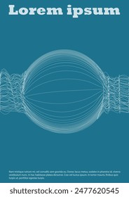 Set of Minimal Vector Cover Design with Circles and Wave Lines. Minimalistic Background with Motion Lines. Good for Business Identity or Music Fest Poster. Simple Style. Gentle Retro Pink Blue