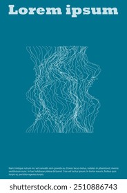 Set of Minimal Vector Cover Design with Circles and Wave Lines. Minimalistic Background with Motion Lines. Good for Business Identity or Music Fest Poster. Digital Style. Gentle Retro Pink Blue