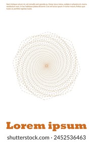 Set of Minimal Vector Flyer Design with Circles and Wave Lines. Minimalistic Background with Motion Lines. Good for Brand Identity or Music Fest Invitation. Vintage Style. Blue, Yellow, Pink.