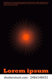 Set of Minimal Vector Flyer Design with Circles and Wave Lines. Abstract Background with Optical Illusion. Good for Business Identity or Music Fest Poster. Digital Style. Brawn Warm Colors.