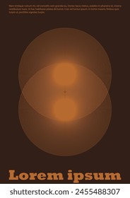 Conjunto de Diseño de Revista de Vector Mínimo con Círculos y Líneas de Onda. Fondo minimalista con líneas de movimiento. Buen afiche para identidad de negocios o festival de música. Estilo suizo. Azul, Amarillo, Rosa.