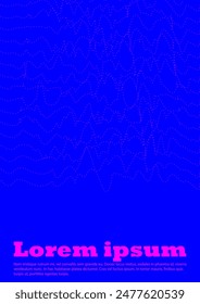 Set of Minimal Vector Page Design with Circles and Wave Lines. Abstract Background with Swirl Lines. Good for Business Identity or Music Fest Poster. Vintage Style. Blue, Yellow, Pink.