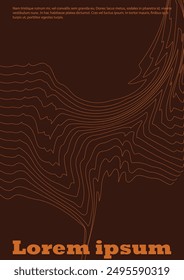 Satz des minimalen Vektorseitendesigns mit Kreisen und Wellenlinien. Abstrakter Hintergrund mit optischer Illusion. Gut für Business Template oder Konzert Broschüre. Einfacher Stil. Brawn warme Farben.