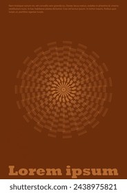 Set of Minimal Vector Placard Design with Circles and Wave Lines. Modern Background with Geometry Lines. Good for Brand Identity or Music Fest Invitation. Swiss Style. Brawn Warm Colors.
