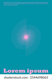 Conjunto de diseño de placa de Vector mínimo con círculos y líneas de onda. Fondo Abstractas con líneas de remolino. Bueno para la identidad empresarial o cartel del festival de música. Estilo futurista. Gentle Retro Rosa Azul