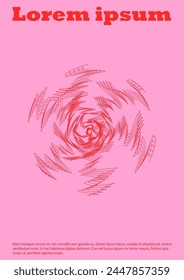 Set of Minimal Vector Poster Design with Circles and Wave Lines. Minimalistic Background with Motion Lines. Good for Business Identity or Music Fest Poster. Swiss Style. Gentle Retro Pink Blue