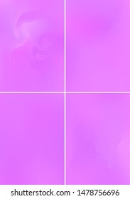 Set minimal violet covers design A4. Background abstract vector patterns. Colorful smooth gradients. Templates for brochures, flyers, presentations, leaflet, magazine