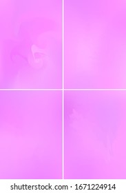Ajuste las cubiertas violetas mínimas en el diseño A4. Patrones vectoriales abstractos de fondo. Gradientes lisos y coloridos. Plantillas de folletos, volantes, presentaciones, volantes y revistas