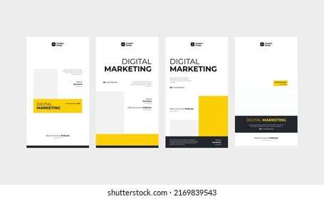 Set of minimal webinar roll up standee banner for flyer poster and social media story template
