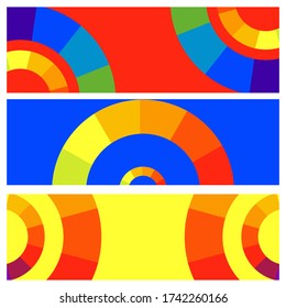 Set of minimalis background full color pallete circle