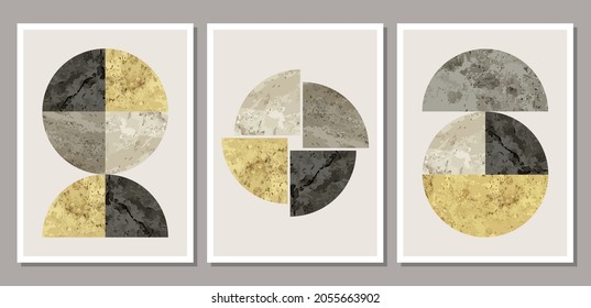 Set of minimalist 20s geometric design poster, vector template