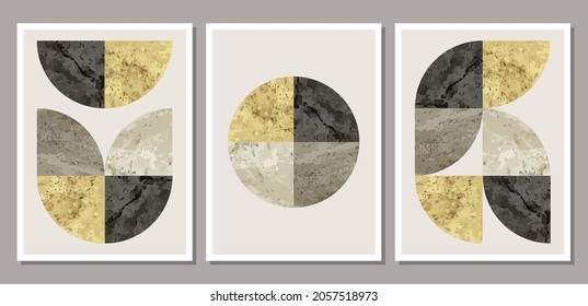Set of minimalist 20s geometric design poster, vector template