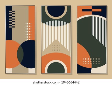 Set of minimalist abstract aesthetic illustrations. Modern style wall decor. Collection of contemporary artistic posters.