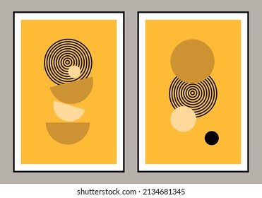 Set of minimalist abstract aesthetic illustrations. Modern style wall decor. Collection of contemporary artistic posters.