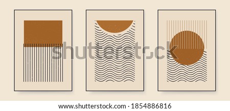 Set of minimalist abstract aesthetic illustrations. Modern style wall decor. Collection of contemporary artistic posters.