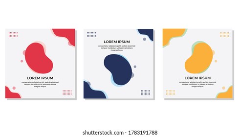 Set of minimalist abstract background with liquid shapes and memphis style. Suitable for social media post templates, brochure, backdrop, banner, flyer, etc