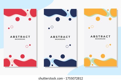 Set of minimalist abstract background with modern and easy editable concept, Wave and Liquid shapes design. Suitable for social media stories post templates, brochure, backdrop, banner, flyer etc