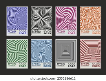 Set of minimalist abstract posters. Meta modern covers. Swiss design pattern. Futuristic geometric composition. Bauhaus artwork.