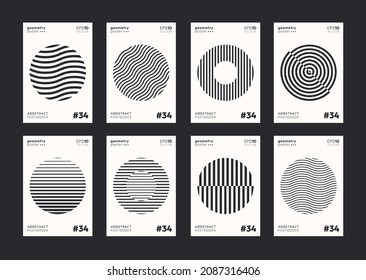 Set of minimalist abstract posters. Modern Circle Shapes. Geometric Design Elements.