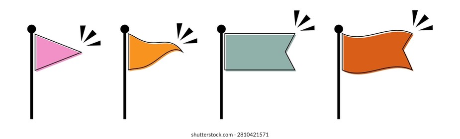 Set of minimalist and approachable flag illustrations