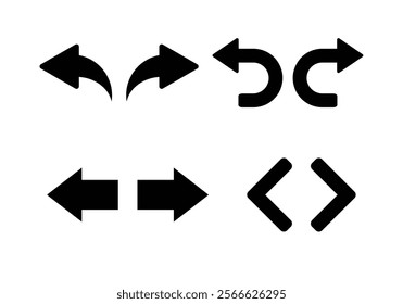 A set of minimalist back and forward icons for navigation. Perfect for app interfaces, websites, and other digital design projects.