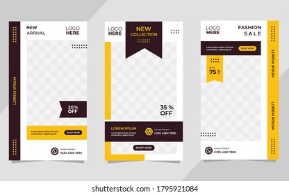 Conjunto de fondo minimalista con un marco fácil de editar que se mofa. Perfecto para las historias de medios sociales postales y producto de moda, foto de collage, volante y pancarta, etc