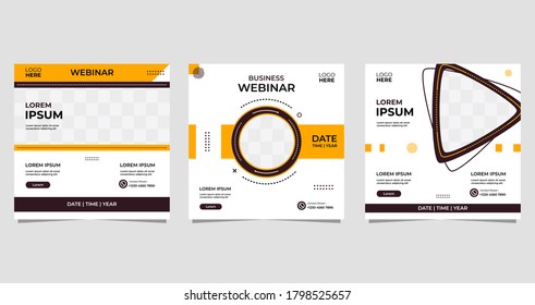 Set Of Minimalist Background With Memphis Style. Suitable For Social Media Post Template, Webinar, Seminar, Daring Banner, Online Education, Flyer, Ads, Etc